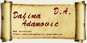 Dafina Adamović vizit kartica